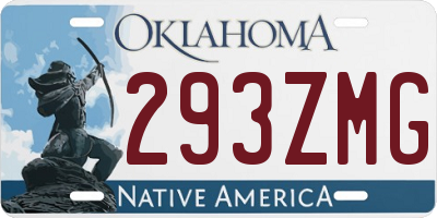 OK license plate 293ZMG