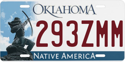 OK license plate 293ZMM