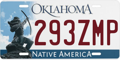 OK license plate 293ZMP