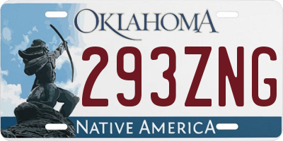 OK license plate 293ZNG