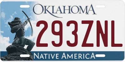 OK license plate 293ZNL