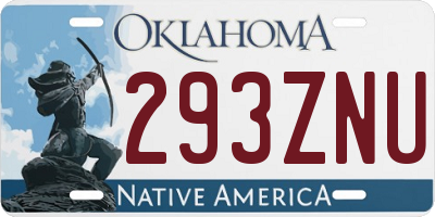 OK license plate 293ZNU