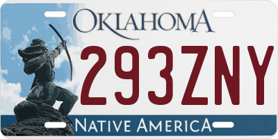 OK license plate 293ZNY