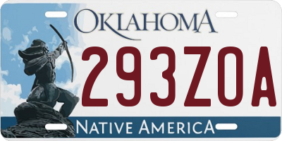 OK license plate 293ZOA