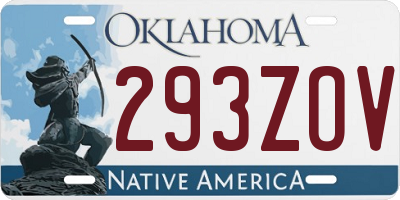 OK license plate 293ZOV