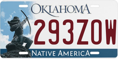 OK license plate 293ZOW