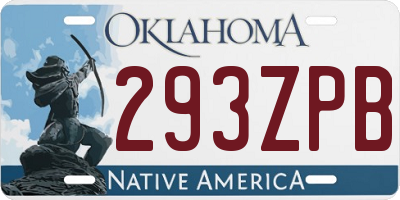 OK license plate 293ZPB