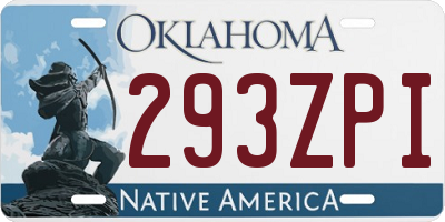 OK license plate 293ZPI