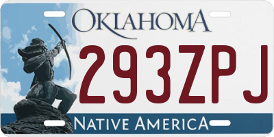 OK license plate 293ZPJ