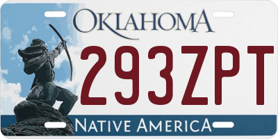 OK license plate 293ZPT
