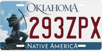 OK license plate 293ZPX