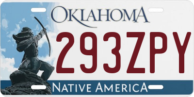 OK license plate 293ZPY