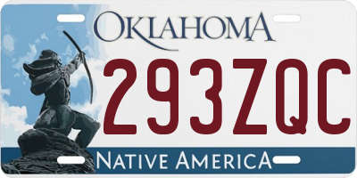 OK license plate 293ZQC