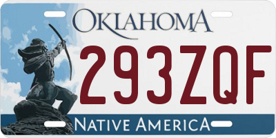 OK license plate 293ZQF