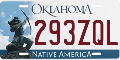 OK license plate 293ZQL
