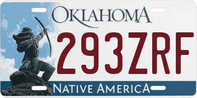 OK license plate 293ZRF