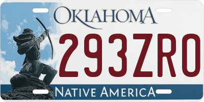 OK license plate 293ZRO