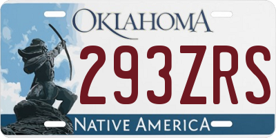 OK license plate 293ZRS