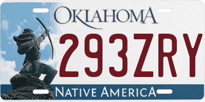 OK license plate 293ZRY