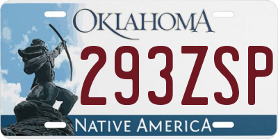 OK license plate 293ZSP