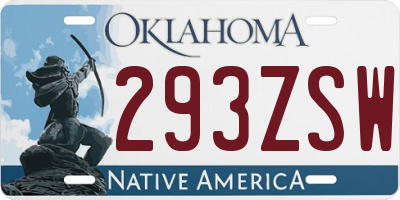 OK license plate 293ZSW