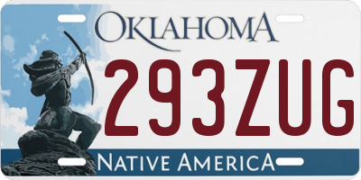 OK license plate 293ZUG