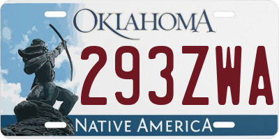 OK license plate 293ZWA