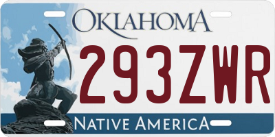 OK license plate 293ZWR