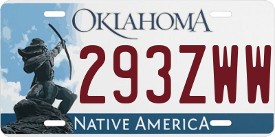 OK license plate 293ZWW