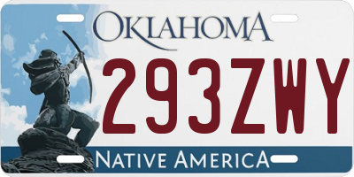 OK license plate 293ZWY