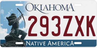 OK license plate 293ZXK