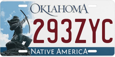 OK license plate 293ZYC