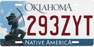 OK license plate 293ZYT