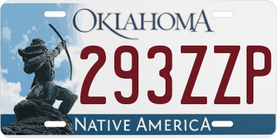 OK license plate 293ZZP