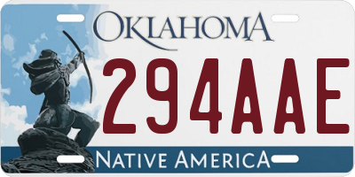 OK license plate 294AAE