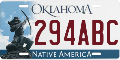 OK license plate 294ABC