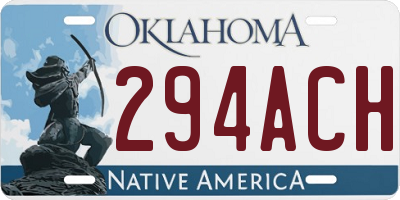 OK license plate 294ACH