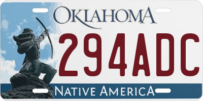 OK license plate 294ADC