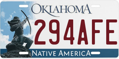 OK license plate 294AFE