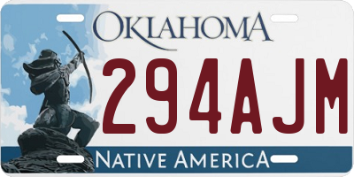 OK license plate 294AJM