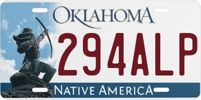 OK license plate 294ALP