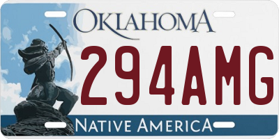 OK license plate 294AMG