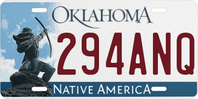 OK license plate 294ANQ