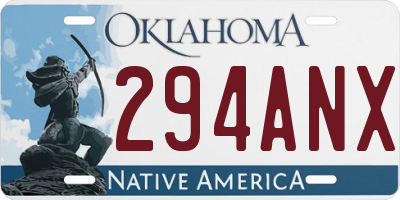 OK license plate 294ANX