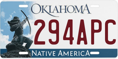OK license plate 294APC
