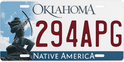 OK license plate 294APG
