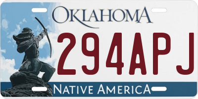 OK license plate 294APJ