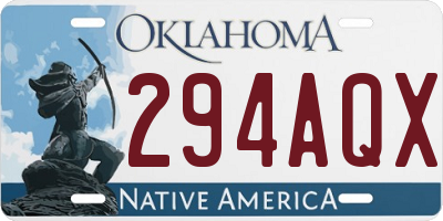 OK license plate 294AQX