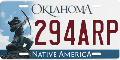 OK license plate 294ARP