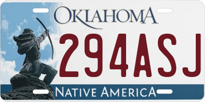 OK license plate 294ASJ